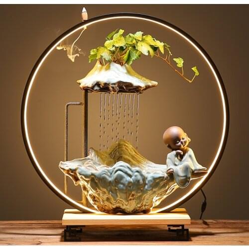New Chinese Style Fountain Water Decoration Creative Living Room Waterscape Home Decoration Humidifier Landscape Ornament