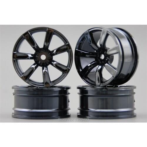 4pcs 1/10 Touring&Drift 15% Reinforced Nylon Wheel Rim W7S2CH (Chrome Gray) 3mm offset fits for 1:10 Touring&Drift Car 10637