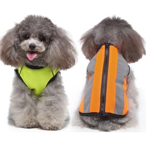 Pet Clothes Dog Zipper Luminous Vest Lightweight Adjustable Vest Jecket Safe Clothes Spring Autumn Walking Hunting Dog Clothes