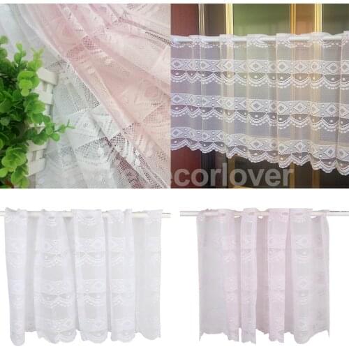 Window Dressing Polyester Net Short Curtain Home Kitchen Cafe Curtain Tier Half Window Valances, 20x63 inch