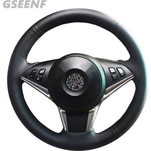 DIY Hand-stitched Artificial Leathers Car Steering Wheel Cover For BMW E63 E64 63 E60 530d 545i 550i E61 Touring 2005-2009