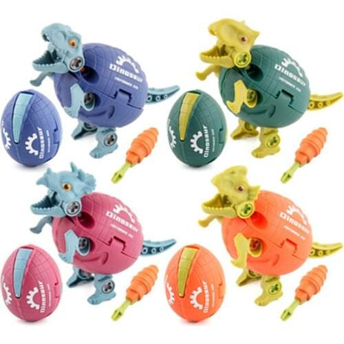 DIY Screw Disassembly Combination Assembling Dinosaur Building Set Puzzle Assembling Toy Dinosaur Egg Childrens Gift