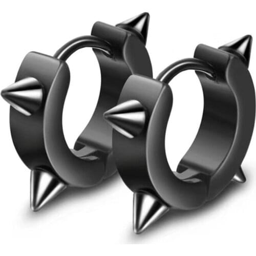 ISINYEE Punk Spike Screw Stud Earrings Hip Hop Clip On Earring For Women Men Man Stainless Steel Ear Brincos Jewelry