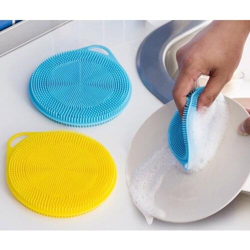 Silicone Wash Dish Brush Multipurpose Antibacterial Cleaning Kitchen Tool Scrubber Clean Tools для кухни YE-Hot