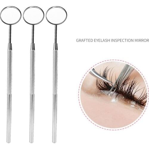 Magnifying Checking Eyelash Extension Grafting Mirror Stainless Steel Handle Lash Extension Makeup Tools Mouth Oral Teeth Care