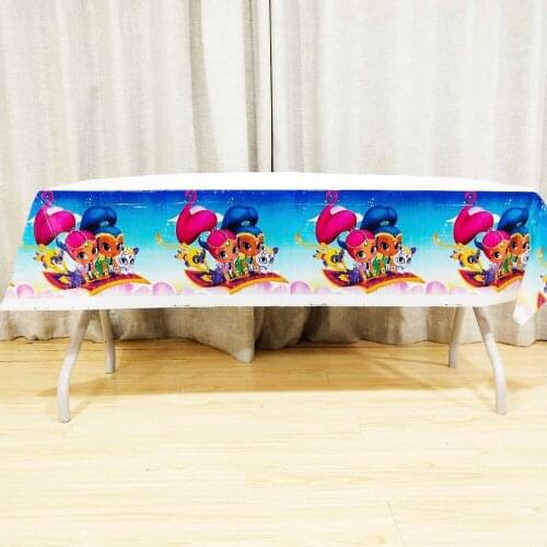 1pcs Birthday Party Supplies shimmer shine Party Table Cloth Party Decoration Disposal Kids Boys Event Party Supplies TableCloth