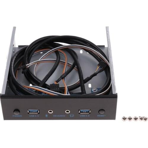 2 Port USB3.0 Front Panel Floppy Disk Bay Hub Bracket +HD AUDIO for Computer