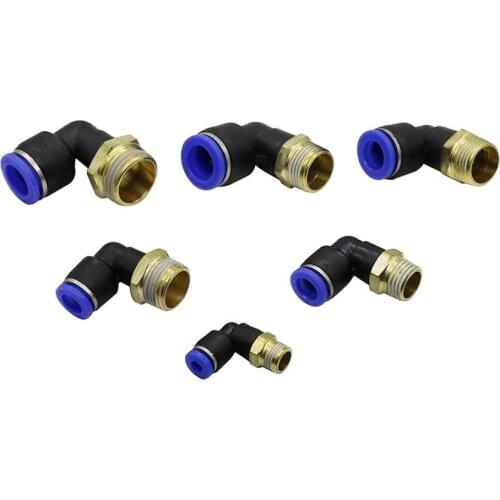 4mm 14mm 16mm Pipe Interface to 1/8" 1/4" 3/8" 1/2" 3/4" Male Thread Elbow Connector Garden Irrigation Hose Tube Coupling 2 Pcs