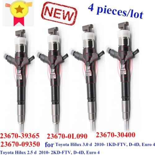 4pc /lot ORLTL 23670-30400 23670-39365 Diessel Injector 23670-0L090 23670-09350 for Toyota Hilux 2.5 d 2010- 2KD/1kd -FTV D-4D
