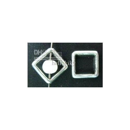 600PCS Tibetan silver open square bead frame A5148