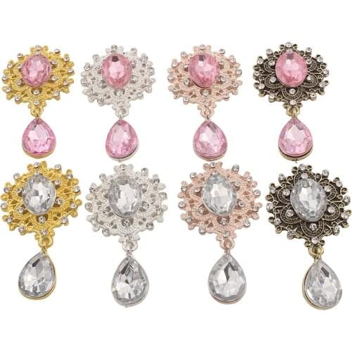 Diy Craft Supplies Manualidades Costura Accessories Rhinestone Alloy Brooch Artesanato Applique For Clothing Decoration 10pieces