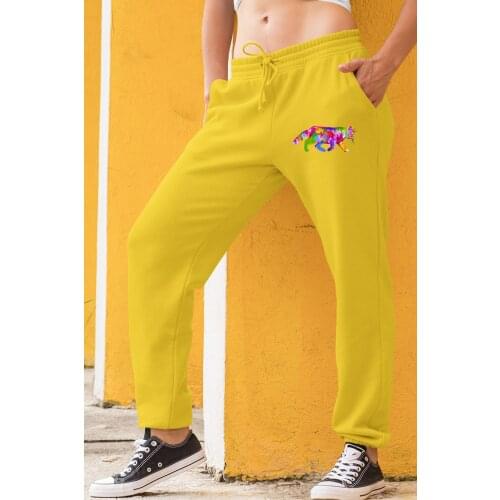 Angemiel Wear Walking Sweet Colorful Yellow Women Sweatpants