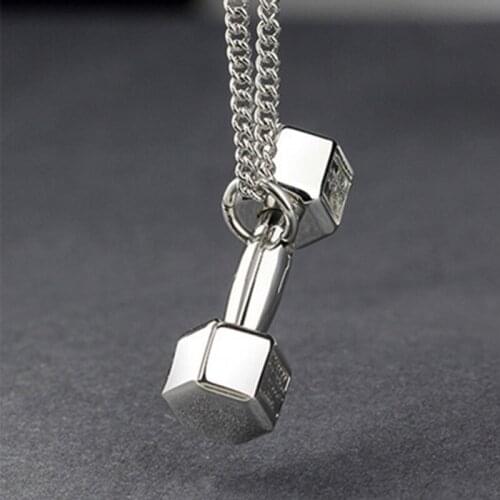 Car Pendant Mini Dumbbell Metal Auto Rear View Mirror Decoration Hanging Pendant Car Ornament Car Decor Accessories Gifts