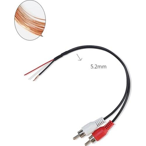 20cm 2 RCA Male Car Audio Cable AV Video Stereo connector extension wire Y plug to 2 RCA 3.15mm male Adapter For Video Camera