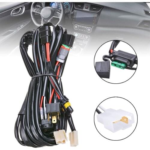 1set Car Auto 40A 12V LED Plug Play Driving Light Wiring SMART Harness Kit HB3 + H4 Piggy Back Adaptors Dual Output