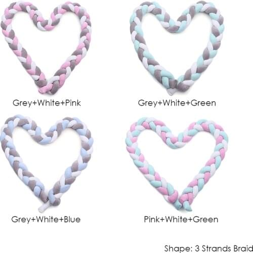 1M Baby Crib Bumper Knotted Braided Bumper Handmade Soft Knot Cushion Nursery Cradle Decor Newborn Gift Crib Protector Cotton