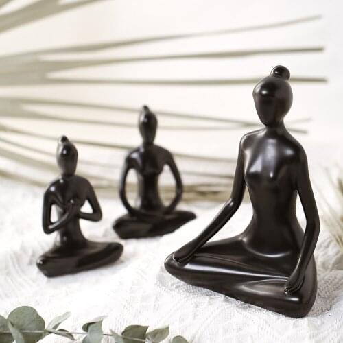 HOME DECORATION DESK DECOTIVE ROOM ACCESSORIES CRATIVE RESIN PEOPLE FIGURINES STATUES MODERN YOGA MODELING SCULPTURES OFFICE