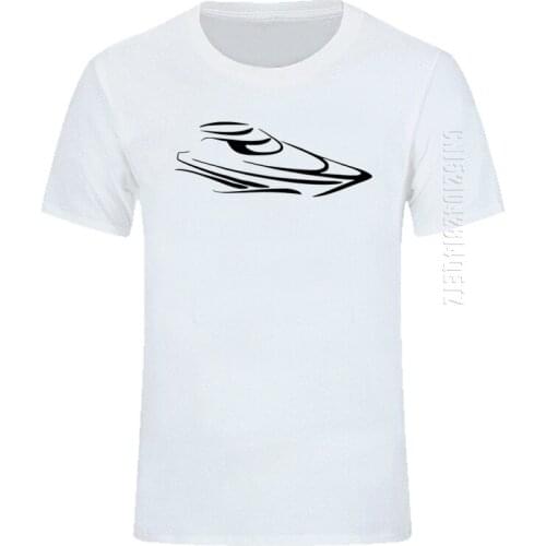 T-Shirt Brand Men Oversized Speed Boat Decor Funny O-Neck Tees Printing T Shirts Cotton Tops TShirt For Adult