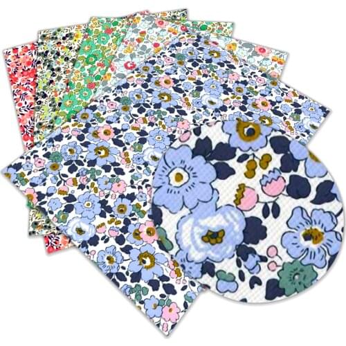 30 cm x 136 cm Flower Printed Faux Leather DIY Sewing Material For Garments