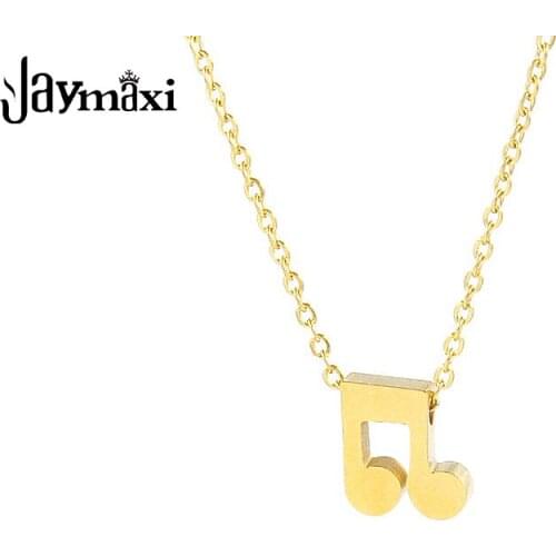 Jaymaxi 3*8mm Note Pendant Necklace Colors Stainless Steel Music Symbol DIY Women Baby Jewlery Gift New Arrival 2Pieces/lot