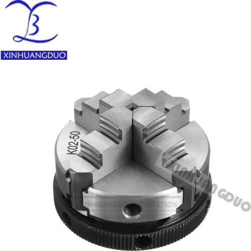 K02-50 50mm Manual Self Centering M14 Thread Mount Reversible Jaws Mini 2" 4 Jaw Lathe Chuck Cartridge+ 2pcs Lock Rod