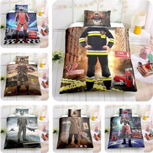2Pcs Firemen Heroman Bedding Set Pillowcases Duvet Cover Quilt Cover For Kids Bedspreads No Filling No SheetSj247