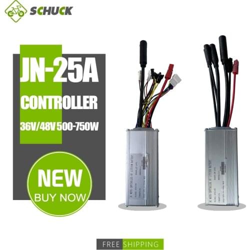 Electric Bicycle JN 36V48V 25A Controller With Light SM Julet Waterproof Plug for 500-750W Motor Elecrtic Bike Conversion Kit