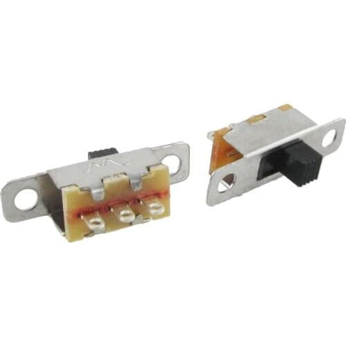 KSOL 5 Pcs x On-Off 2 Position SPDT 1P2T Panel Mini Slide Switch Solder Lug SS12F15G3