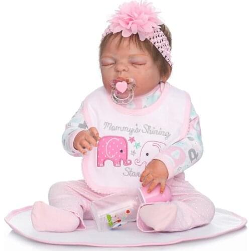 22inch Reborn full silicone Baby Dolls Toy Vinyl lifelike realistic fashion Birthday handmade Xmas Gift Play House Bonecas