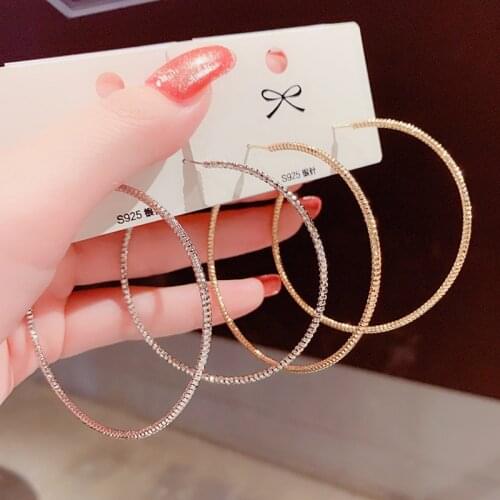 5cm Fashion jewelry Hoop Earrings Basketball Brincos Shiny Starry Large Circle Earrings for Women Jewelry Boucles d'oreill
