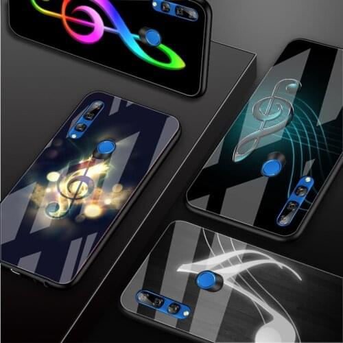 Musical note Music Tempered Glass Phone Case For Huawei honor 8X 9 10i 20i 20Lite 20Pro 30 Pro Cover Shell
