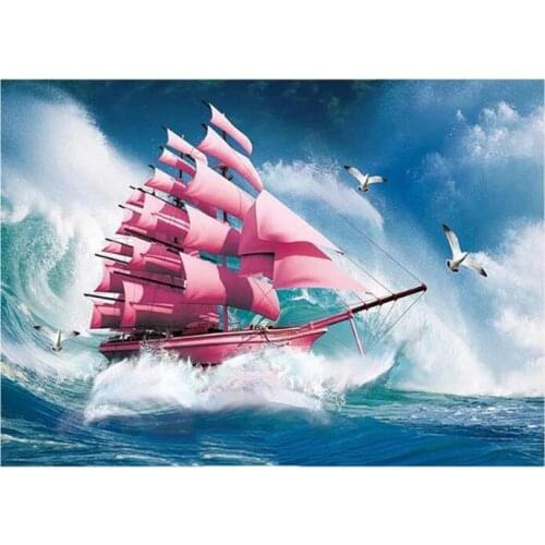 5d Landscape Diamond Painting Set Sailing Boat Mosaic Embroidery Picture Crystal Rhinestone Stickers Decal Wall Art Craft Gift