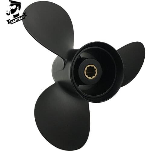 CAPTAIN Propeller 9.9x11 Fit Mercury Mariner Outboard Engines 25HP 28HP 30HP Aluminum 10 Tooth Spline