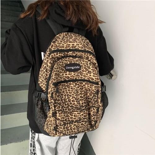 Leopard backpacks cheetah print shoulder bag woman backpack bag school bags for girls rugzak mannen sac à dos homme rugtas dames