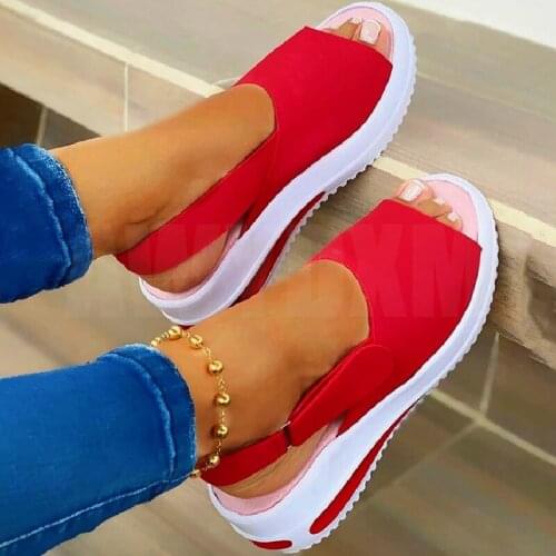 Women Sandals 2021 New Summer Shoes Women Soft Wedge Platform Sport Sandals Woman Open Toe Casual Beach Shoes Zapatos de Mujer