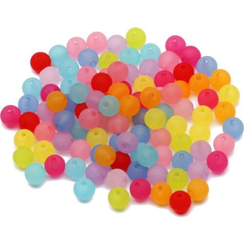 Mixed Colorful Round Acrylic Beads 6/8/10/12mm Loose Spacer Beads For Jewelry Handmade Diy Necklace Bracelet Accessories