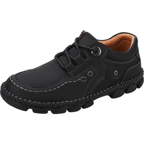 Spring Mens Shoes Handmade Leather Mens Casual Shoes Comfortable Breathable Mens Outdoor Sneakers Men Designer Shoes