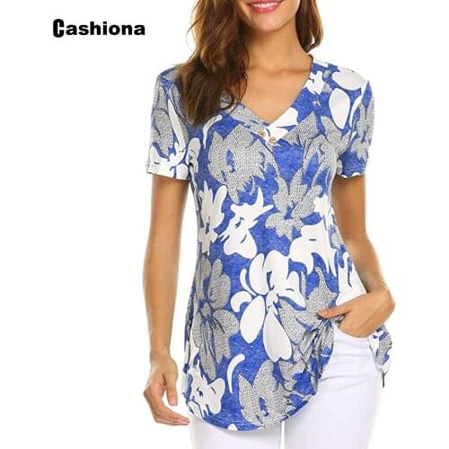 Women Elegant Leisure Casual T-shirt Model Flower Print V-neck Large Size 5xl Female Top Clothing 2021 Summer Loose Tees shirt