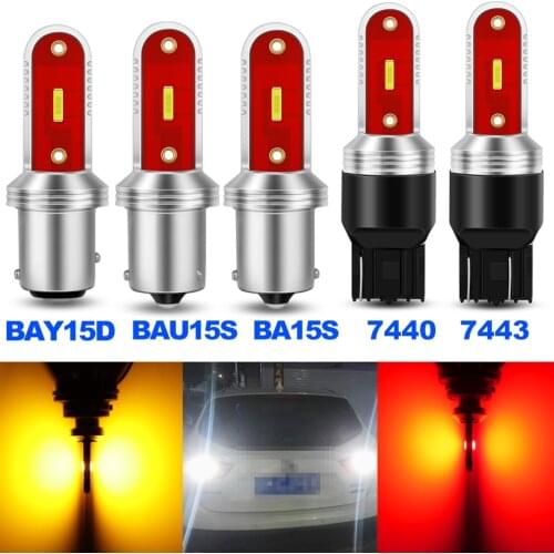 1pcs 1156 BA15S P21W BAU15S PY21W LED P21/5W BAY15D 1157 T20 7440 W21W 7443 W21/5W Led Bulbs Reverse Brake Lights Turn Signal