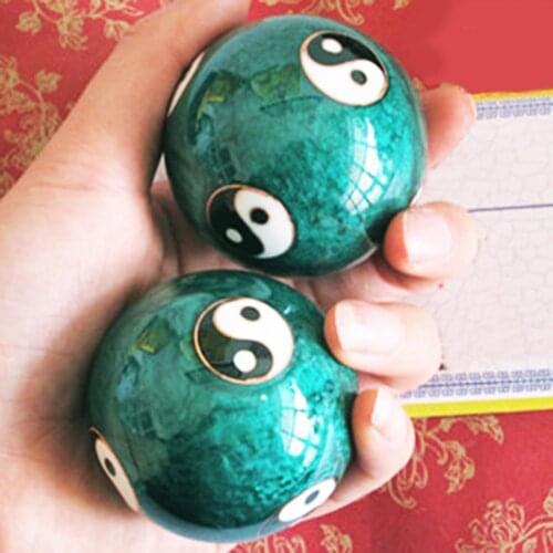 2Pcs/Pair Chinese Health Daily Meditation Balls Hand Exercise Stress Relief Baoding Balls Relaxation Therapy Yin Yang Handballs