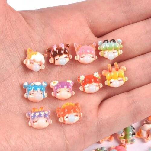 20Pcs Cartoon Bubble blowing girl Scrapbook Craft Flatback Embellishments DIY phone decor Home Furnishing decoration c3150