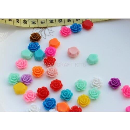 300pcs Resin rose flower flatback resin cabochons mixed colors 14mm for nail art,cell pnone decor,Jewelry sets