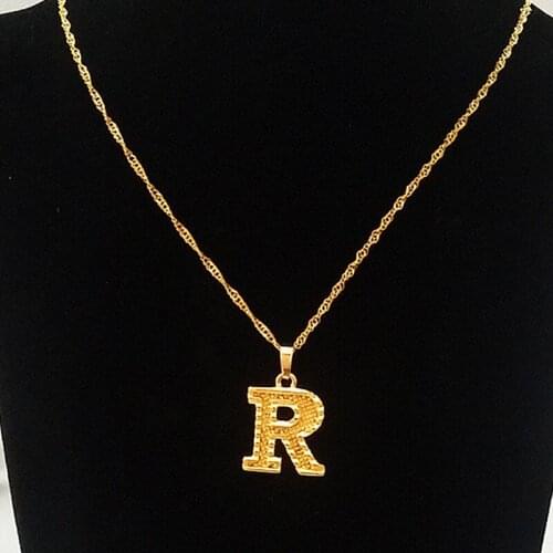 A-Z Initial Pendant Necklace Gold Chain Collier Femme Alphabet Capital Letter Neckaces For Women Boho Jewelry Best Friend Gift