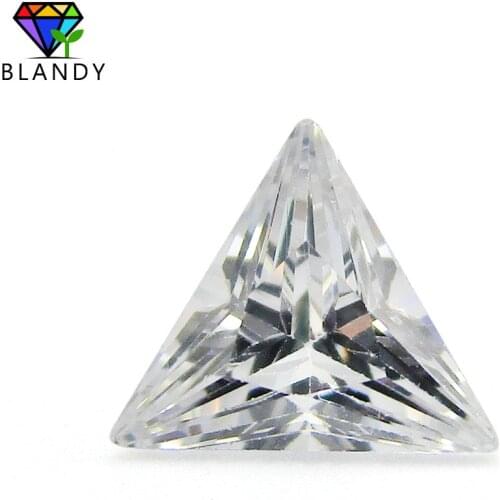 Free Shipping 3*3mm~10*10mm 5A Triangle Shape White Cubic Zirconia Stone Machine Cut Loose CZ Synthetic Gems For Jewelry Making