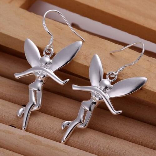 Free Shipping!!Wholesale silver plated Earring,925 jewelry silver,Fashion Angel Earrings SMTE193