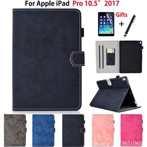 Case For Apple iPad Pro 10.5'' 2017 Cover A1701 A1709 Funda Tablet Silicone PU Leather Stand Protective Skin Shell +Stylus+film