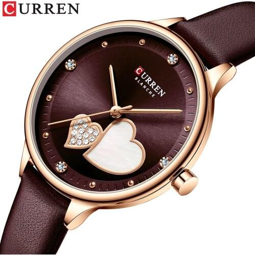 CURREN Top Brand Women Simple Fashion Dress Watches Lady Thin Leather Quartz Watch Causal Girl Clock Relogio Feminino