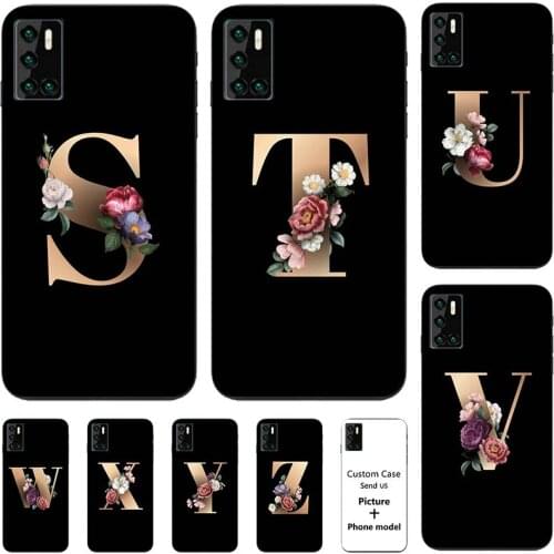 Flower 26 English Case For Cubot P40 P30 P20 X19 Name Letters Custom Initial Soft Silicone Phone Cover Capa