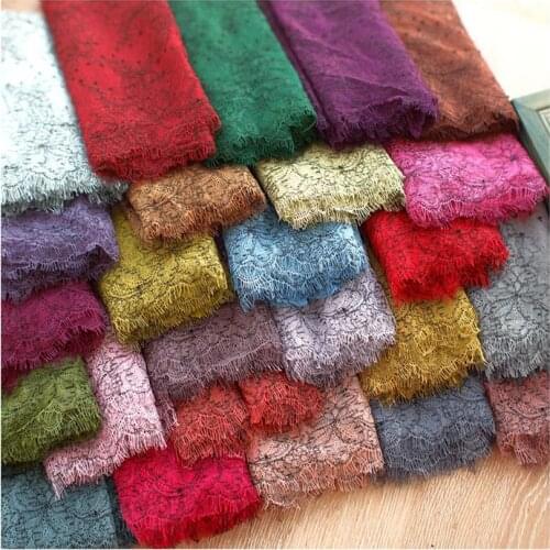 Two-Color embroidery Lace Trim Eyelashes Lace Fabric DIY Underwear Skirt Sleeve Decoration Accessories