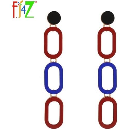 F.J4Z Brand Hot Fancy Unusual Catwalk Dangle Earrings For Women Trendy Stunning Long Resin Earrings For Party Show Jewelry Deco